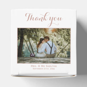 Ballotins Merci photo de Mariage beige rustique