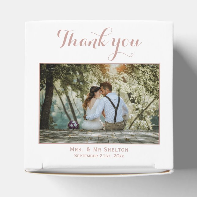 Ballotins Merci photo de Mariage beige rustique (Haut)