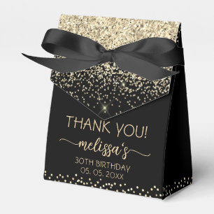 Ballotins Merci pour votre anniversaire Monogramme noir pail