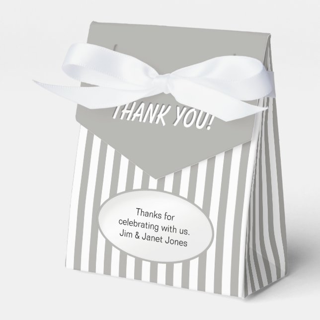 Ballotins Merci - Silver Grey Stripes Motif (Verso)