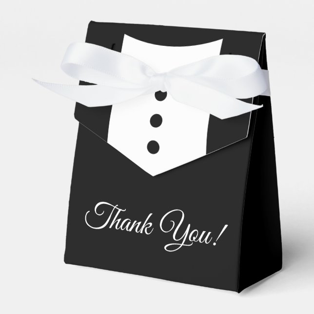 Ballotins Merci Tuxedo mariage Favor Box (Verso)