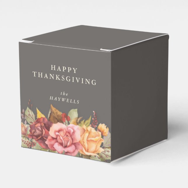 Ballotins Message personnalisé Automne Frontière Florale Tha (Verso)