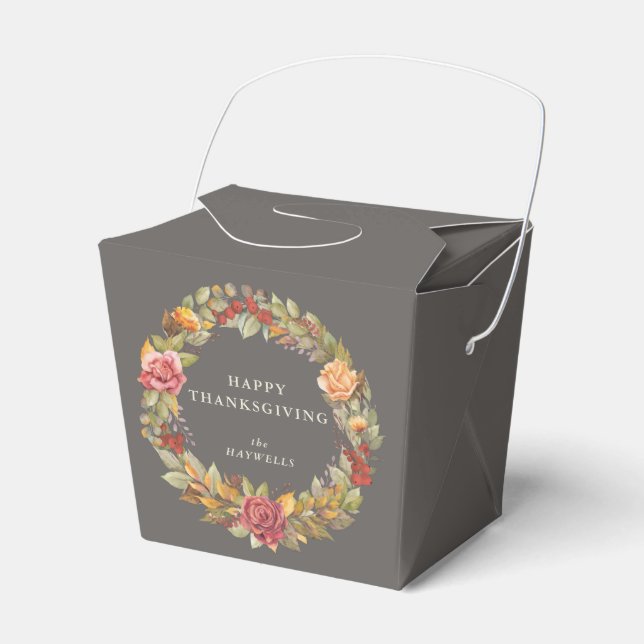 Ballotins Message personnalisé Flore Wreath Thanksgiving (Verso)