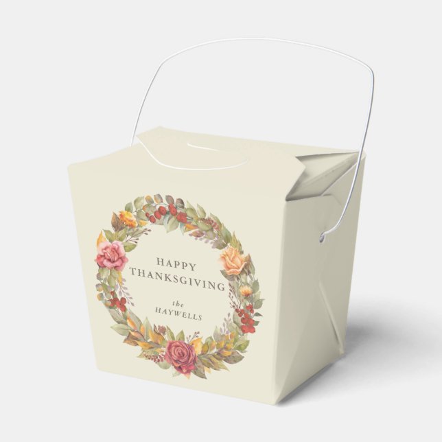 Ballotins Message personnalisé Flore Wreath Thanksgiving (Verso)