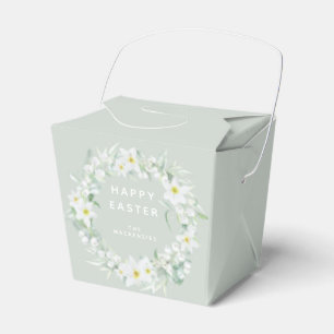 Ballotins Message personnalisé White Floral Pâques Wreath
