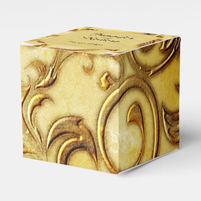 Ballotins Midas Touch Gold Wedding Favor Box (Verso)