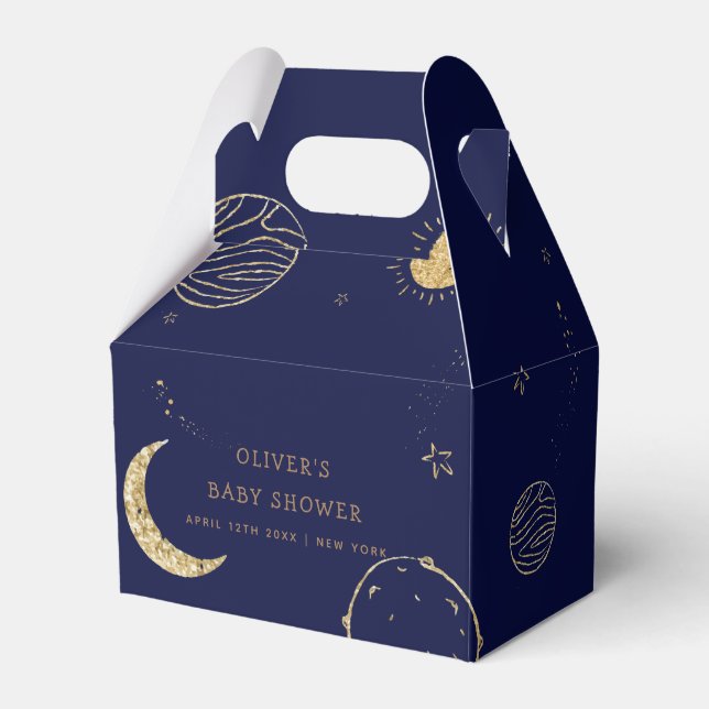 Ballotins Midnight Galaxy Moon Star Boy Baby shower (Verso)