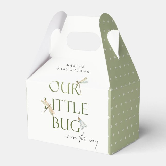 Ballotins Mignonne Notre petit Baby shower de libellule vert (Verso)