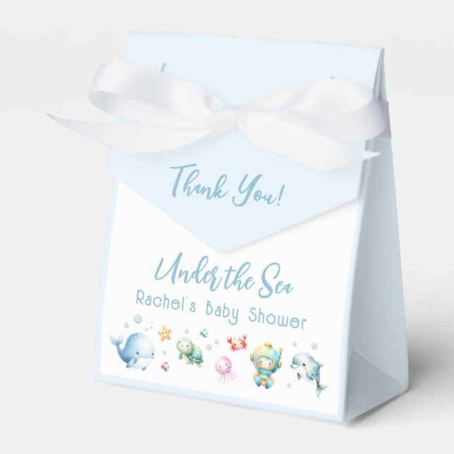 Ballotins Mignonne Sous le Baby shower de mer Merci (Verso)