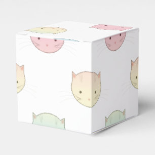 Ballotins Mignons visages de chat pastel rose bleu vert jaun