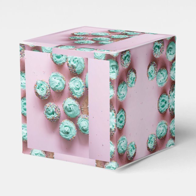 Ballotins Mini-gâteaux turquoises et roses (Verso)