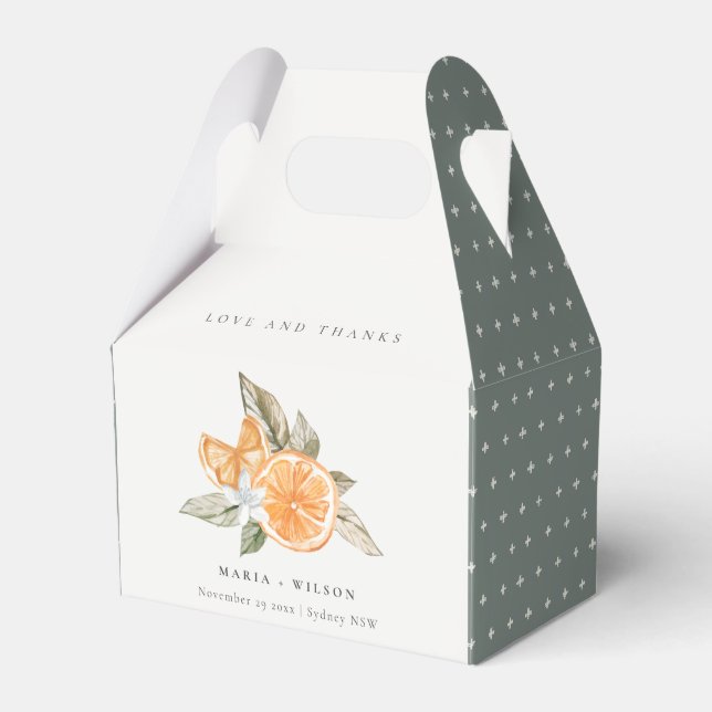 Ballotins Minimal Orange Botanique Aimer Merci Mariage (Verso)