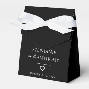 Ballotins Minimaliste Coeur noir et blanc Mariage moderne