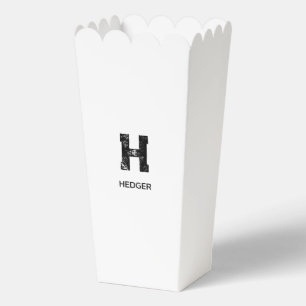BALLOTINS MINIMALISTE NOIR MONOGRAMME À UNE LETTRE NOM BLANC