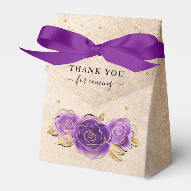 Ballotins Modèle Couronne dorée Rose violette Fête de remerc (Verso)