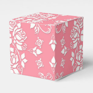 Ballotins Modèle damask floral de roses roses et blanches