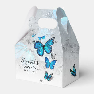 Ballotins Modèle élégant Argent et Papillon Bleu