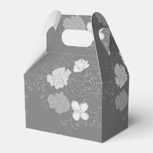 Ballotins Modèle floral gris et blanc moderne