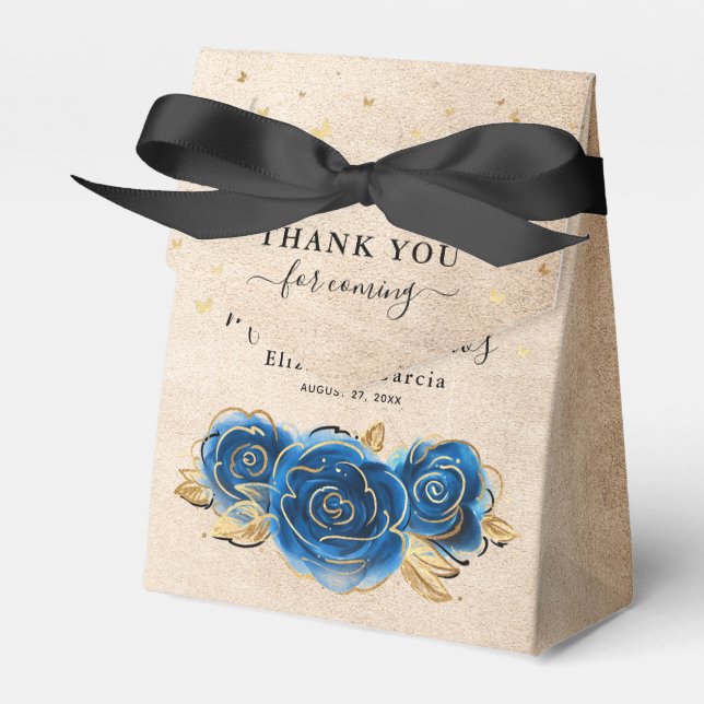Ballotins Modèle Gold et Royal Blue Rose Merci Party (Verso)