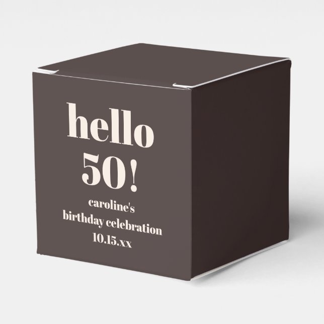 Ballotins Modern Bold Earthy Brown 50th Birthday Custom (Verso)