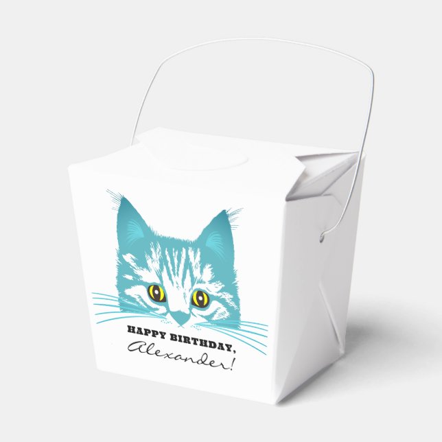 Ballotins Moderne Amusant Turquoise Cat Stencil Humoristique (Verso)