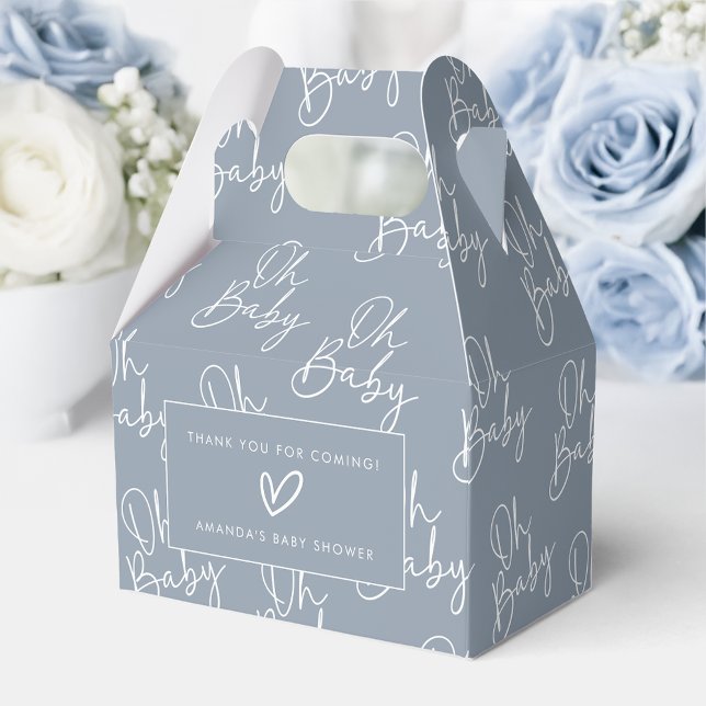 Ballotins Moderne Bleu Oh Baby Baby shower simple Gable (Créateur téléchargé)