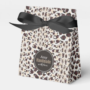 Ballotins Moderne chic imprimé guépard marron motif monogram