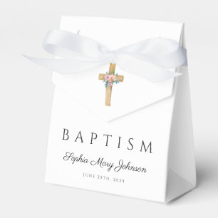 Ballotins Moderne Elégant croix florale Baptême