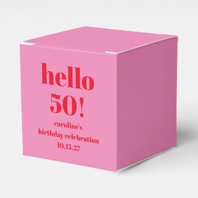 Ballotins Moderne Gras brillant rose rouge 50e anniversaire  (Verso)