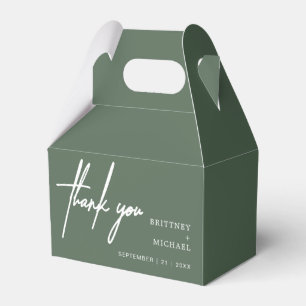 Ballotins Moderne minimaliste Merci Mariage Sage Vert