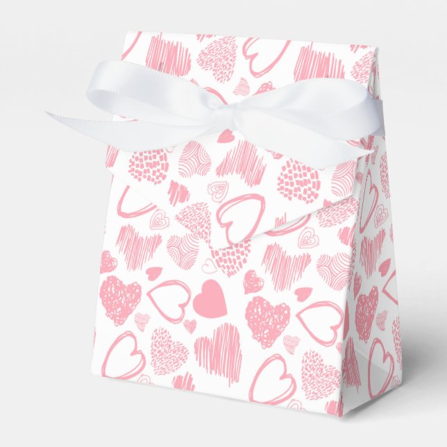 Ballotins Moderne rose blanc Romantique Amour Coeur Doodle (Verso)
