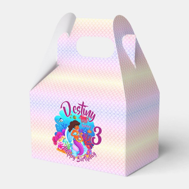 Ballotins Modifier le nom d'âge Mermaid Anniversaire Fête Pe (Verso)