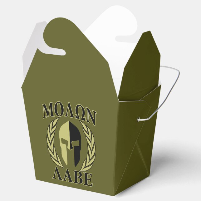 Ballotins Molon Labe Laurels en Masque Spartiate Vert olive (Ouvert)
