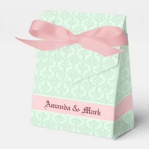 Ballotins Monnaie vert monogramme Damas florales 2