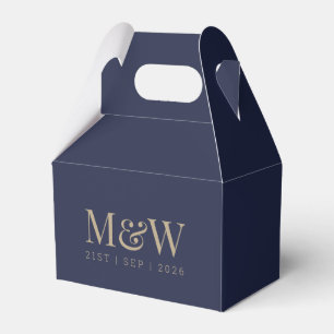 Ballotins Monogram Couple's Modern Mariage Gold Navy