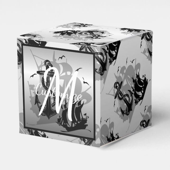 Ballotins Monogram Pirate Ship & Ancre Cube Ballotin 2 (Verso)