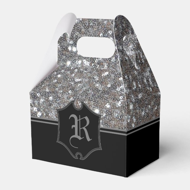 Ballotins Monogramme Argent Sparkle Faux Parties scintillant (Verso)
