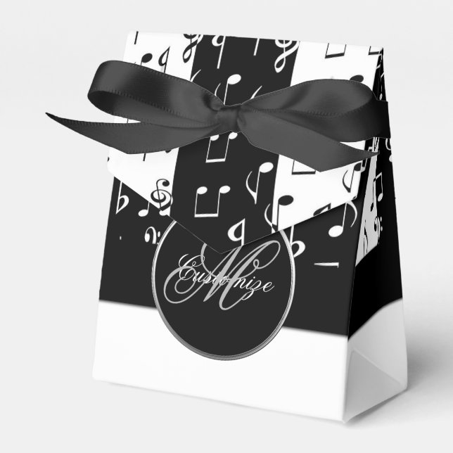Ballotins Monogramme Black & White Musical Stripes Boîte de  (Verso)