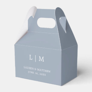 Ballotins Monogramme bleu foncé simple Mariage élégant