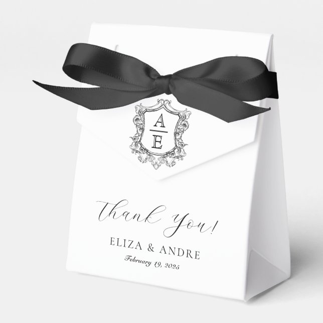 Ballotins Monogramme classique Mariage noir et blanc (Verso)