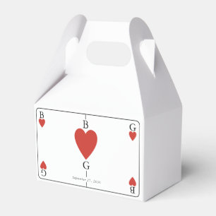 Ballotins Monogramme Coeurs de jeu Mariage de carte