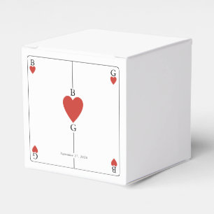 Ballotins Monogramme Coeurs de jeu Mariage de carte