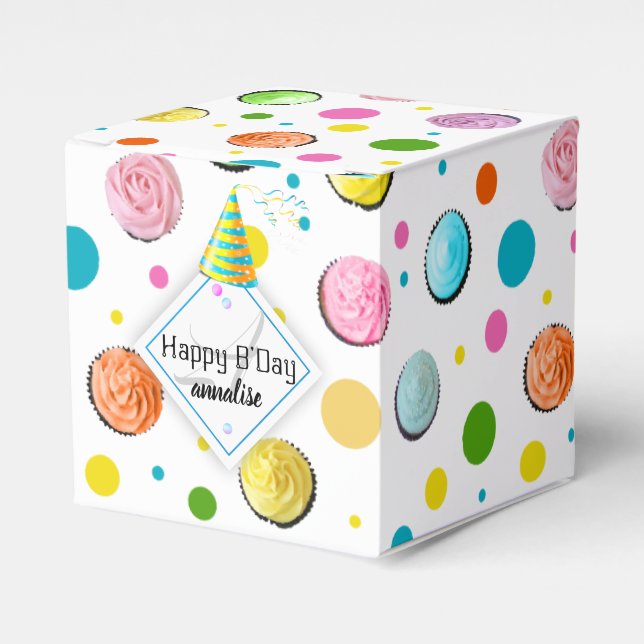 Ballotins Monogramme de cupcakes et points d'anniversaire (Verso)