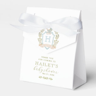 Ballotins Monogramme de la crête de bébé   Baby shower bleu