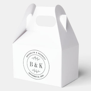 Ballotins Monogramme de mariage couple nom floral botanique 