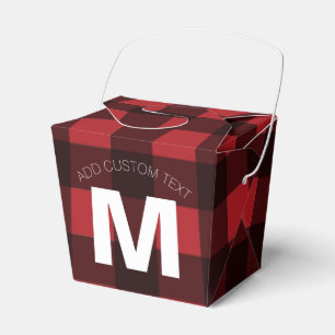 Ballotins Monogramme de Motif de buffle rouge et noir rustiq