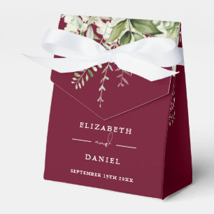 Ballotins Monogramme de verdure florale mariage bordeaux