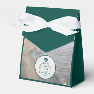 Ballotins Monogramme élégant et mariage Turquoise sur la pla