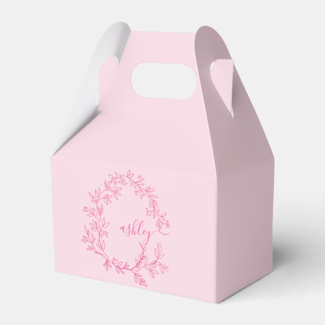 Ballotins Monogramme élégant rose chaud moderne (Verso)