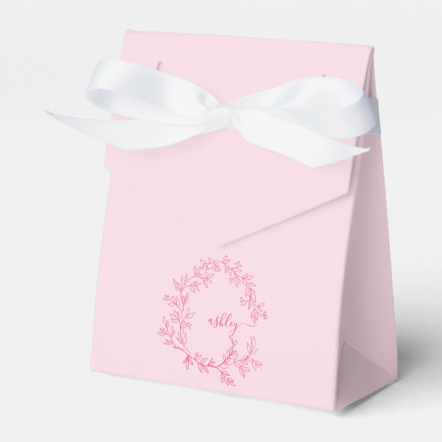 Ballotins Monogramme élégant rose chaud moderne (Verso)